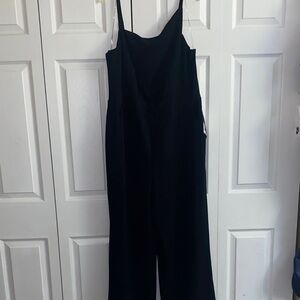 Black Wide-Leg Jumpsuit with Spaghetti Straps
